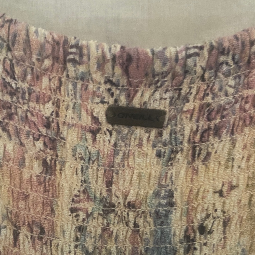 Chic Beige Patterned Mini Dress - Picture 3 of 4